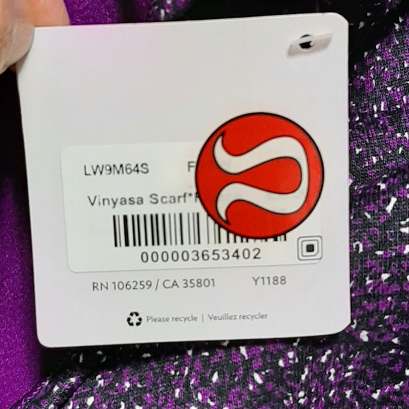 Lululemon Vinyasa Scarf Fleece Two Tone Purple Infinity Snap Versitile BRAND NEW - Picture 7 of 8